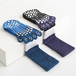 瑜珈襪子防滑專業女長筒秋冬初學者健身普拉提舞蹈運動五指襪