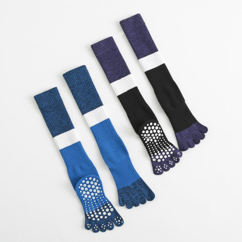 瑜珈襪子防滑專業女長筒秋冬初學者健身普拉提舞蹈運動五指襪 瑜珈襪子防滑專業女長筒秋冬初學者健身普拉提舞蹈運動五指襪