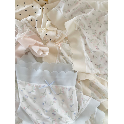 莫奈花園房 輕盈冰絲浪漫花朵內褲女夏日透氣涼感碎花包臀三角褲