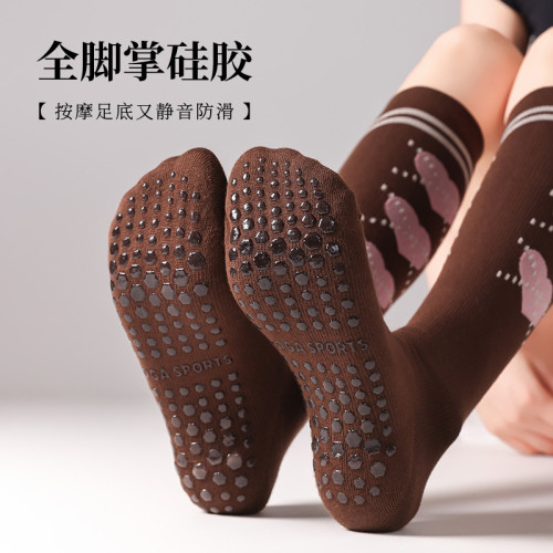 Mihimihi愛心壓力小腿襪女瑜珈及膝襪普拉提學院風防滑長筒襪瘦腿