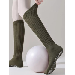 普拉提長筒瑜珈襪子女專業防滑普拉提加厚小腿堆堆襪健身運動絕美