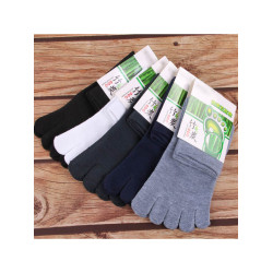 五指襪男中筒純色棉襪防臭分趾襪男士四季吸汗腳趾襪子短襪潮