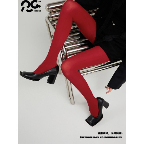 暗紅色天鵞絨連褲襪女春秋款紅絲襪本命年性感時尚辣妹聖誕打底襪 暗紅色天鵞絨連褲襪女春秋款紅絲襪本命年性感時尚辣妹聖誕打底襪
