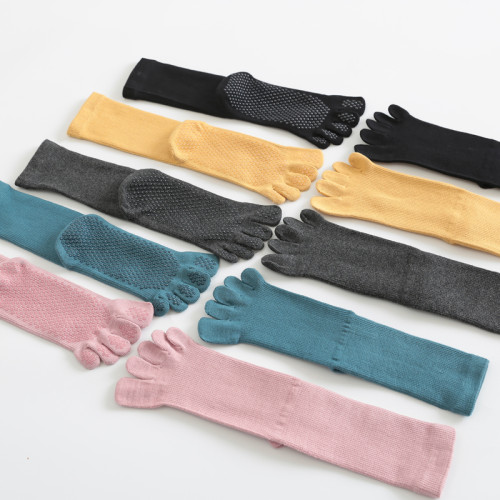 瑜珈襪子防滑專業女中筒分趾地板襪健身普拉提舞蹈運動五指襪 瑜珈襪子防滑專業女中筒分趾地板襪健身普拉提舞蹈運動五指襪