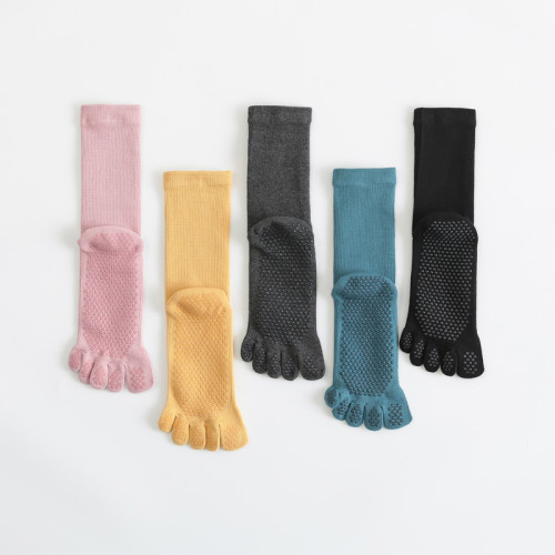 瑜珈襪子防滑專業女中筒分趾地板襪健身普拉提舞蹈運動五指襪 瑜珈襪子防滑專業女中筒分趾地板襪健身普拉提舞蹈運動五指襪