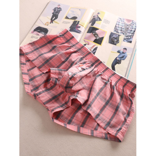 100%純棉U形立體囊袋男士阿羅褲全棉格子內褲家居短褲睡褲休閒褲 100%純棉U形立體囊袋男士阿羅褲全棉格子內褲家居短褲睡褲休閒褲