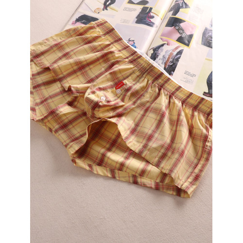 100%純棉U形立體囊袋男士阿羅褲全棉格子內褲家居短褲睡褲休閒褲 100%純棉U形立體囊袋男士阿羅褲全棉格子內褲家居短褲睡褲休閒褲