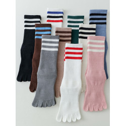 分趾瑜珈襪五指襪專業防滑普拉提襪子中筒女春夏健身運動專用棉襪