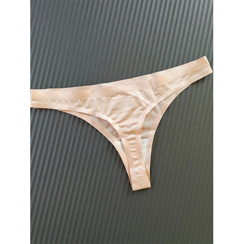 豹紋無痕運動內褲女性感一片式丁字褲女健身冰絲中腰瑜珈跑步內褲