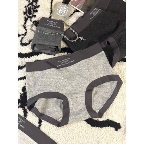 純棉內褲女磨毛桑蠶絲7A抗菌2025春夏新款加大碼灰色無痕三角褲 純棉內褲女磨毛桑蠶絲7A抗菌2025春夏新款加大碼灰色無痕三角褲