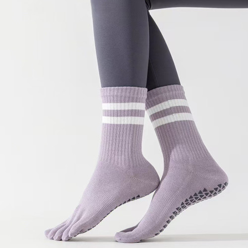 瑜珈襪子女矽膠防滑五指襪子中筒無骨健身專業普拉提五指襪防滑子 瑜珈襪子女矽膠防滑五指襪子中筒無骨健身專業普拉提五指襪防滑子