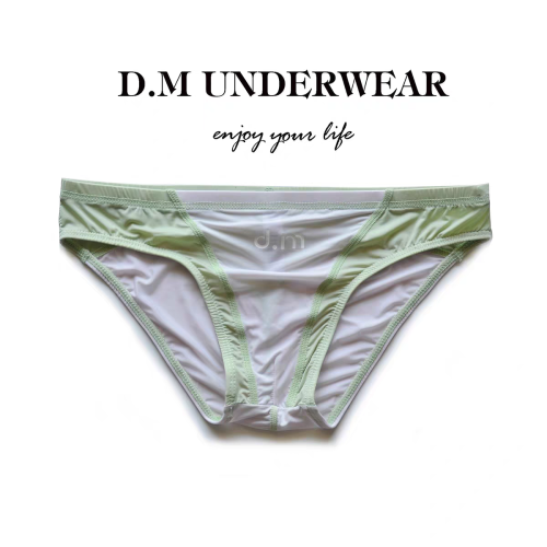 D.M男內褲低腰性感三角褲涼爽透明透氣拼色印花運動青年潮高彈 D.M男內褲低腰性感三角褲涼爽透明透氣拼色印花運動青年潮高彈