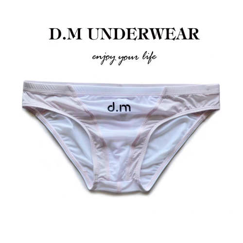 D.M男內褲低腰性感三角褲涼爽透明透氣拼色印花運動青年潮高彈 D.M男內褲低腰性感三角褲涼爽透明透氣拼色印花運動青年潮高彈