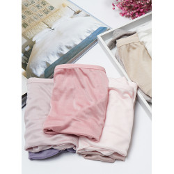 100%桑蠶絲真絲內褲女夏季超薄女士無痕中腰包臀大碼少女三角底褲