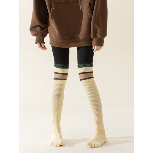 過膝長筒五指襪子純棉女防滑專業瑜珈普拉提舞蹈運動健身分趾長襪 過膝長筒五指襪子純棉女防滑專業瑜珈普拉提舞蹈運動健身分趾長襪