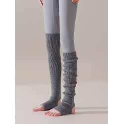 日本羊毛瑜珈襪套女專業過膝長筒保暖普拉提室內舞蹈堆堆襪子秋冬