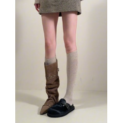 燕麥色實在太上頭了~無骨襪頭質感chao絕！秋日百搭款~襪子女小腿