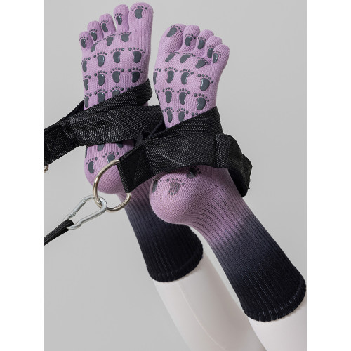 五指瑜珈襪子防滑專業女分趾普拉提專用襪中長筒室內運動訓練薄款