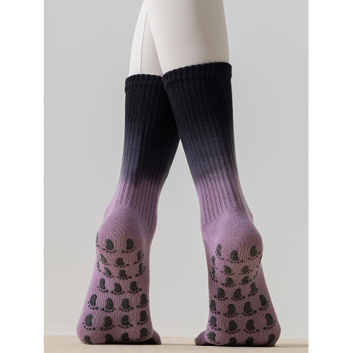 五指瑜珈襪子防滑專業女分趾普拉提專用襪中長筒室內運動訓練薄款