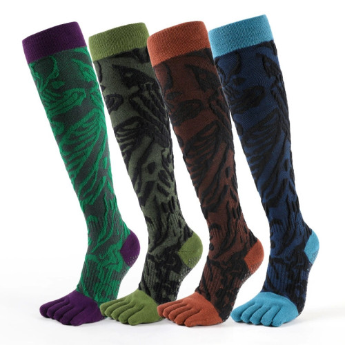 長筒瑜珈襪子防滑專業女五指襪健身防滑襪地板襪成人普拉提襪子 長筒瑜珈襪子防滑專業女五指襪健身防滑襪地板襪成人普拉提襪子