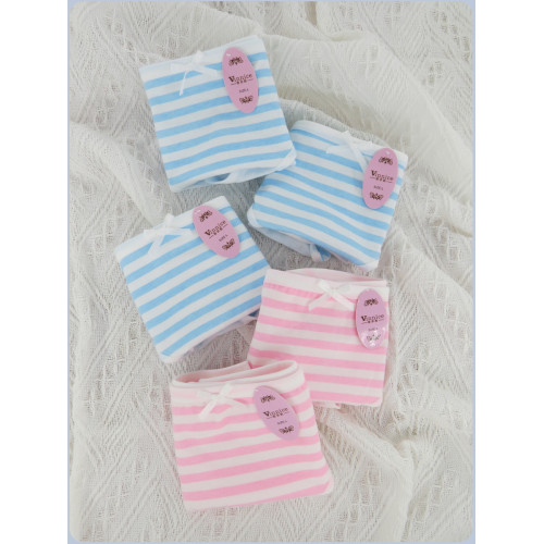 二次元藍白條紋純棉內褲女士蝴蝶結中腰透氣粉白條紋日系少女胖次 二次元藍白條紋純棉內褲女士蝴蝶結中腰透氣粉白條紋日系少女胖次