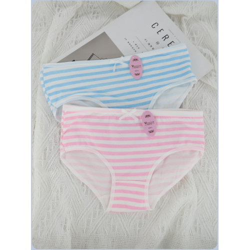 二次元藍白條紋純棉內褲女士蝴蝶結中腰透氣粉白條紋日系少女胖次 二次元藍白條紋純棉內褲女士蝴蝶結中腰透氣粉白條紋日系少女胖次