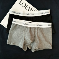 男士內褲男平角褲純棉吸汗透氣白色內褲男簡約舒適青年中腰四角褲