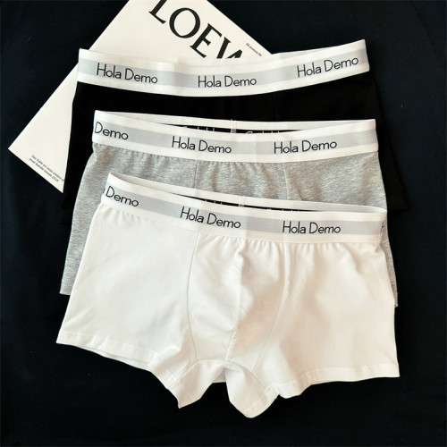 男士內褲男平角褲純棉吸汗透氣白色內褲男簡約舒適青年中腰四角褲 男士內褲男平角褲純棉吸汗透氣白色內褲男簡約舒適青年中腰四角褲