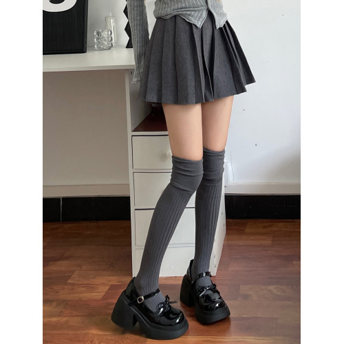 吾等是貓 拼接過膝長筒襪靴襪白色大腿襪網紅ins風棉質雙針堆堆襪 吾等是貓 拼接過膝長筒襪靴襪白色大腿襪網紅ins風棉質雙針堆堆襪