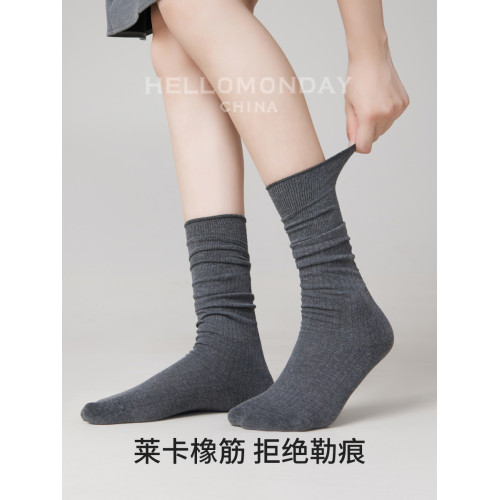 襪子女春秋咖啡色堆堆小腿襪配瑪麗珍鞋中筒棉襪美拉德miu系夏季 襪子女春秋咖啡色堆堆小腿襪配瑪麗珍鞋中筒棉襪美拉德miu系夏季