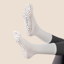 分尺碼專業普拉提襪五指瑜珈襪子短筒防滑襪女健身跳操舞蹈運動襪