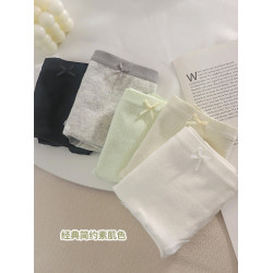 簡約素肌97嬰兒棉內褲純棉少女生中腰加長襠清新透氣2025新款三角