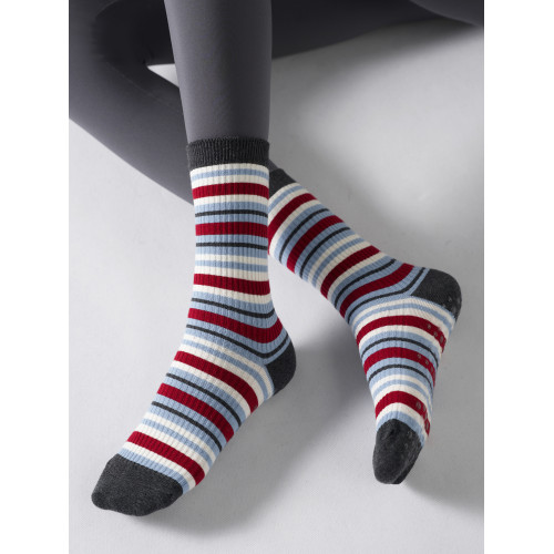 瑜珈襪子防滑專業女中筒圓頭條紋小腿健身運動普拉提地板專用棉襪 瑜珈襪子防滑專業女中筒圓頭條紋小腿健身運動普拉提地板專用棉襪