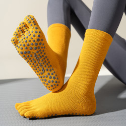 WKUW專業瑜珈襪子女五指中筒防滑襪分趾小腿襪健身運動普拉提長襪