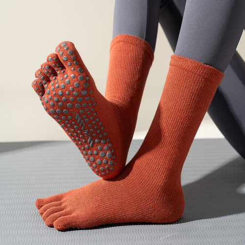 WKUW專業瑜珈襪子女五指中筒防滑襪分趾小腿襪健身運動普拉提長襪 WKUW專業瑜珈襪子女五指中筒防滑襪分趾小腿襪健身運動普拉提長襪