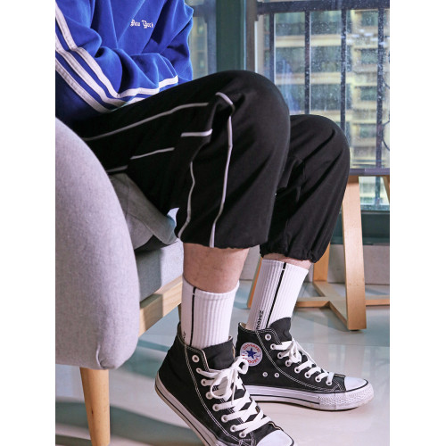 子墨襪子男士秋冬季中筒潮流ins高腰黑色純棉白色高街潮牌長筒襪 子墨襪子男士秋冬季中筒潮流ins高腰黑色純棉白色高街潮牌長筒襪