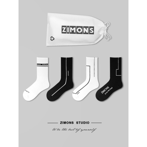 子墨襪子男士秋冬季中筒潮流ins高腰黑色純棉白色高街潮牌長筒襪 子墨襪子男士秋冬季中筒潮流ins高腰黑色純棉白色高街潮牌長筒襪