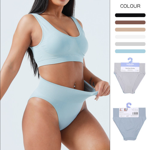 2條裝 高腰收腹無縫內褲大碼純色透氣一體式無感無痕女士運動內褲 2條裝 高腰收腹無縫內褲大碼純色透氣一體式無感無痕女士運動內褲