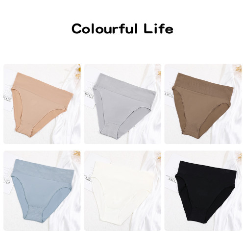 2條裝 高腰收腹無縫內褲大碼純色透氣一體式無感無痕女士運動內褲 2條裝 高腰收腹無縫內褲大碼純色透氣一體式無感無痕女士運動內褲