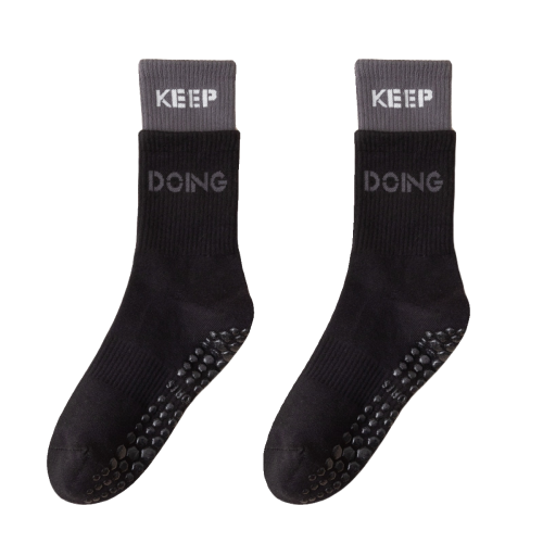 防滑運動襪子女顯瘦高筒瑜珈褲潮搭壓縮跑步健身普拉提中筒襪春秋