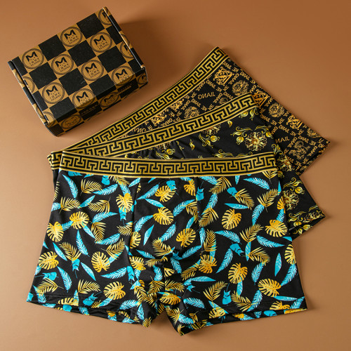 高貴黑金冰絲內褲男生平角褲大碼寬松防潮溼四角褲衩男士夏薄款 高貴黑金冰絲內褲男生平角褲大碼寬松防潮溼四角褲衩男士夏薄款