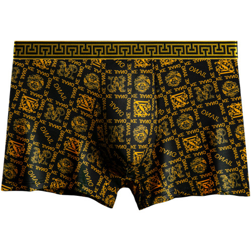 高貴黑金冰絲內褲男生平角褲大碼寬松防潮溼四角褲衩男士夏薄款 高貴黑金冰絲內褲男生平角褲大碼寬松防潮溼四角褲衩男士夏薄款