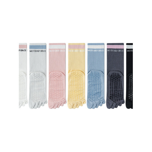 IuIu yogo普拉提運動瑜珈五指襪子女中筒襪點膠防滑跑步分趾襪