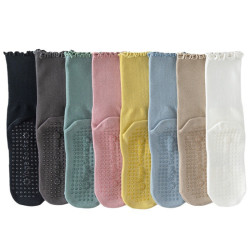 木耳邊瑜珈襪子防滑專業女室內地板襪成人瑜珈防滑襪普拉提襪子