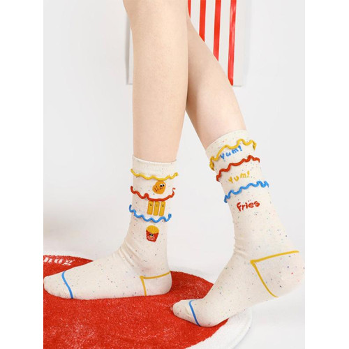 春秋男女卡通彩色中長筒襪子綠色波浪破碎之心黑白格子高幫純棉潮 春秋男女卡通彩色中長筒襪子綠色波浪破碎之心黑白格子高幫純棉潮