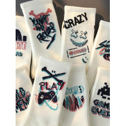 塗鴉襪子男ins潮百搭高顔值中筒秋季學生運動籃球襪長筒潮男長襪