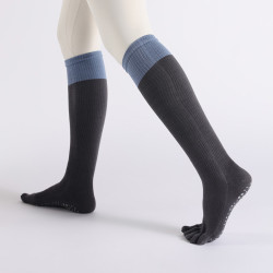 及膝高筒專業防滑瑜珈襪秋冬女五指訓練運動壓力長筒普拉提小腿襪