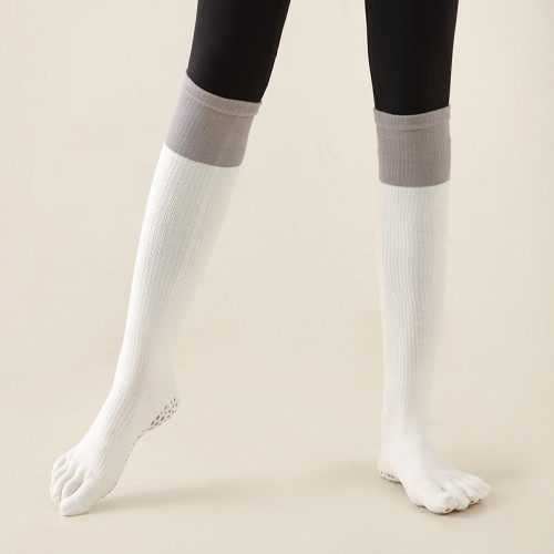 及膝高筒專業防滑瑜珈襪秋冬女五指訓練運動壓力長筒普拉提小腿襪 及膝高筒專業防滑瑜珈襪秋冬女五指訓練運動壓力長筒普拉提小腿襪