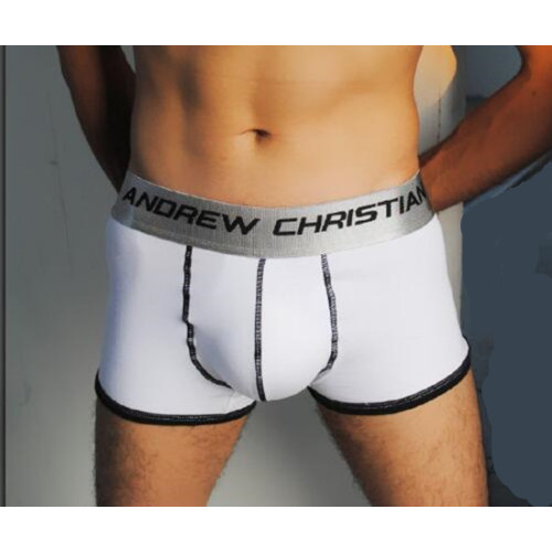 AC男士內褲男寬銀邊激凸帶罩杯男式三角褲平角褲