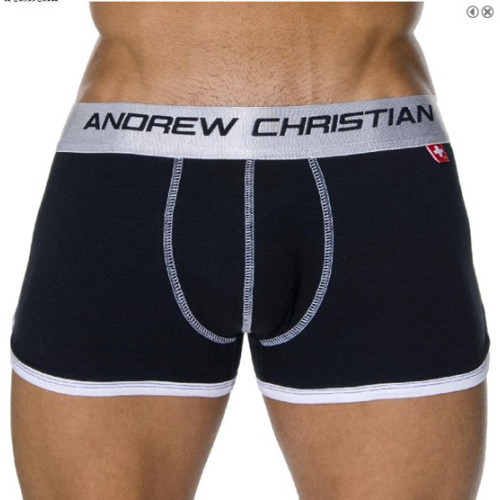 AC男士內褲男寬銀邊激凸帶罩杯男式三角褲平角褲